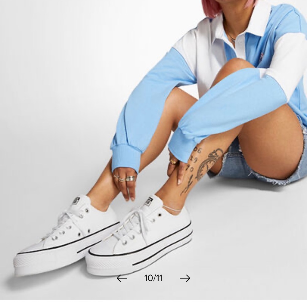 Womens 6.5 Chuck Taylor’s all star lift LEATHER platform